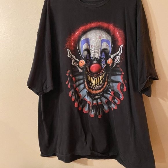 3XL Men's SS Black T-shirt, Clown on the front, 100% Cotton - Picture 1 of 4